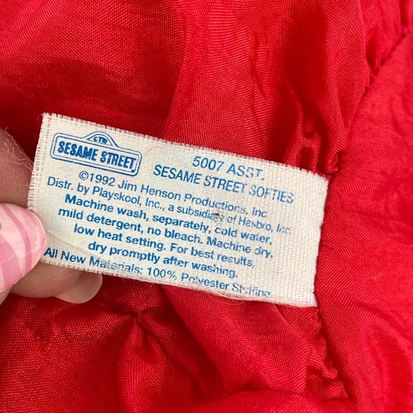 Playskool Sesame Street Elmo Plush 16" Vintage 1992 Nylon Red Parachute Fabric - Picture 6 of 6
